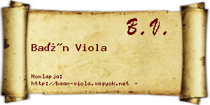 Baán Viola névjegykártya